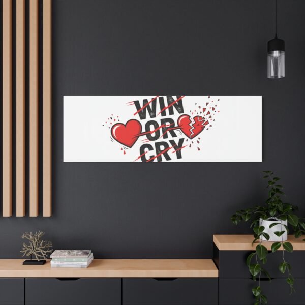 Win or Cry Heartbeat Graphic Canvas | Sports Fan Emotional Rollercoaster
