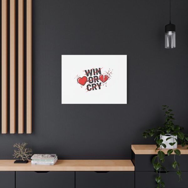 Win or Cry Heartbeat Graphic Canvas | Sports Fan Emotional Rollercoaster