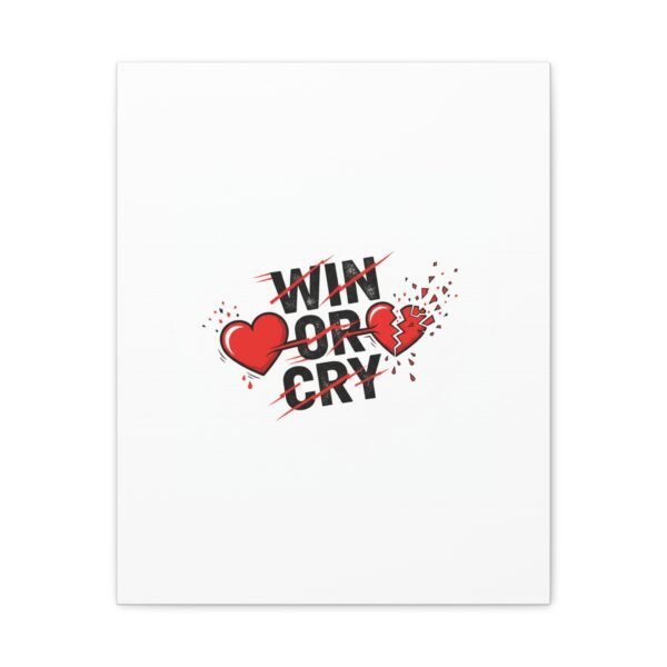 Win or Cry Heartbeat Graphic Canvas | Sports Fan Emotional Rollercoaster
