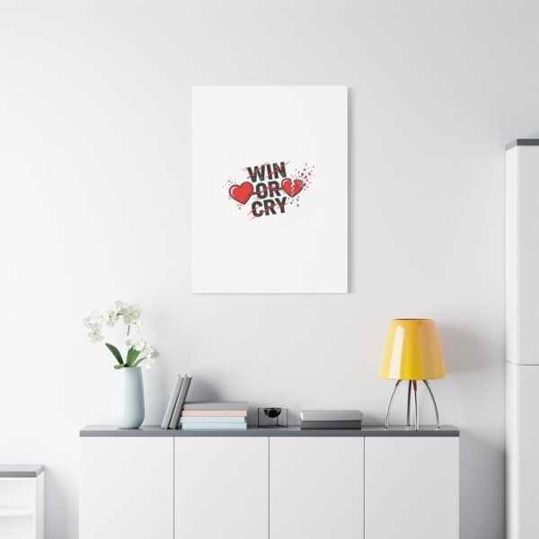 Win or Cry Heartbeat Graphic Canvas | Sports Fan Emotional Rollercoaster
