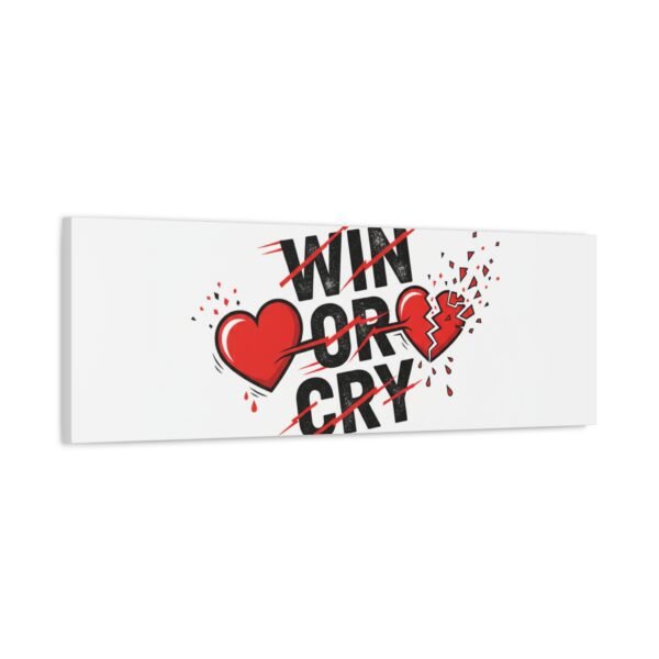 Win or Cry Heartbeat Graphic Canvas | Sports Fan Emotional Rollercoaster