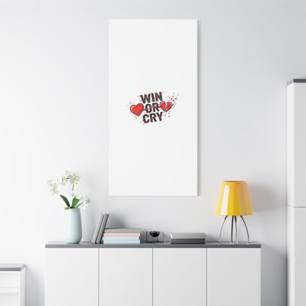 Win or Cry Heartbeat Graphic Canvas | Sports Fan Emotional Rollercoaster