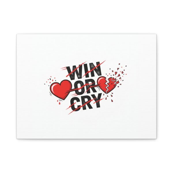 Win or Cry Heartbeat Graphic Canvas | Sports Fan Emotional Rollercoaster