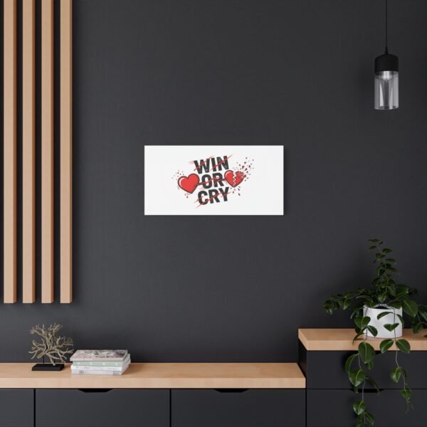 Win or Cry Heartbeat Graphic Canvas | Sports Fan Emotional Rollercoaster