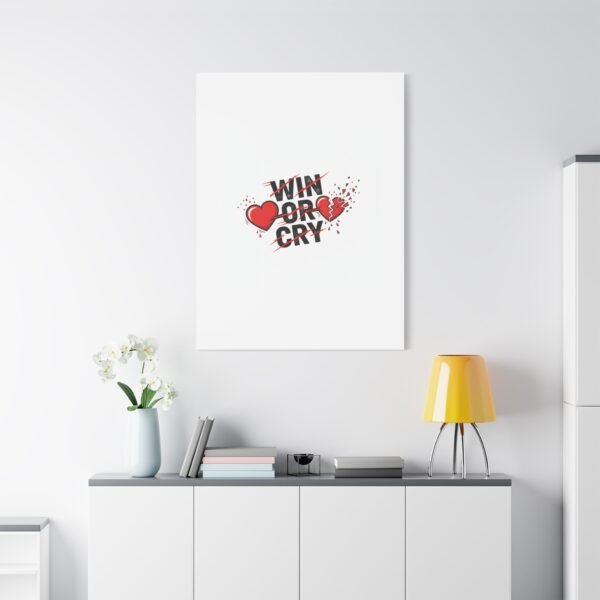 Win or Cry Heartbeat Graphic Canvas | Sports Fan Emotional Rollercoaster