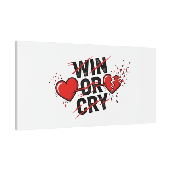 Win or Cry Heartbeat Graphic Canvas | Sports Fan Emotional Rollercoaster