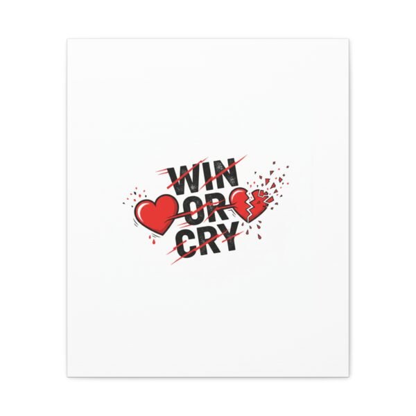 Win or Cry Heartbeat Graphic Canvas | Sports Fan Emotional Rollercoaster