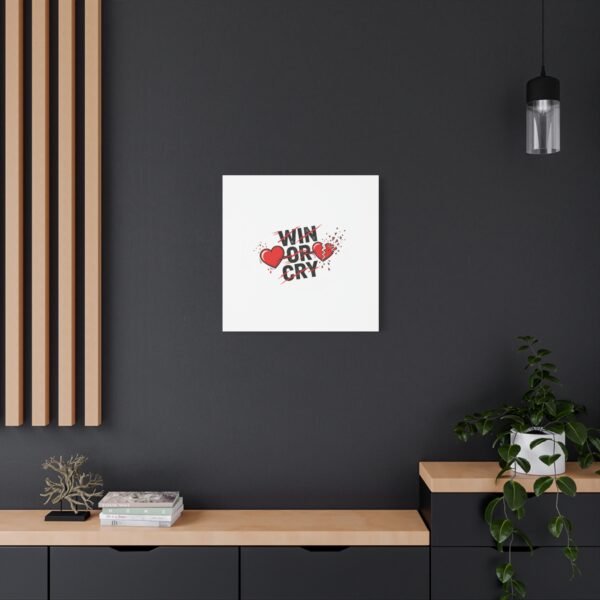 Win or Cry Heartbeat Graphic Canvas | Sports Fan Emotional Rollercoaster
