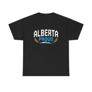 Alberta Proud T‑Shirt — Canadian Mountain & Wheat Logo Tee