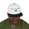 When It Rains It Dumps Hat with New Balance Logo Embroidered — Green Pixel Script with Number 47 & MLB Patch