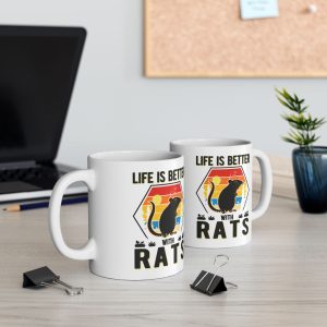 Life Is Better With Rats Mug – Ceramic Coffee Cup (11oz & 15oz)
