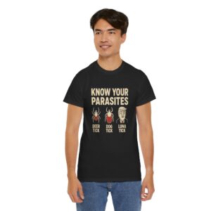 Know Your Parasites T Shirt | Deer Dog & Luna Tick Graphic Tee