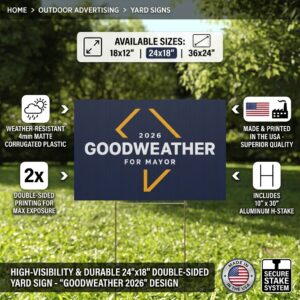 Goodweather Yard Sign – Goodweather For Mayor 2026