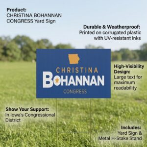 Christina Bohannan Yard Sign | For Congress Lawn Sign