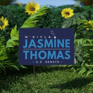 Jasmine Thomas U.S. Senate Yard Sign | Weatherproof Lawn Sign