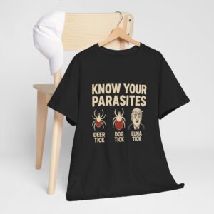 Know Your Parasites T Shirt | Deer Dog & Luna Tick Graphic Tee