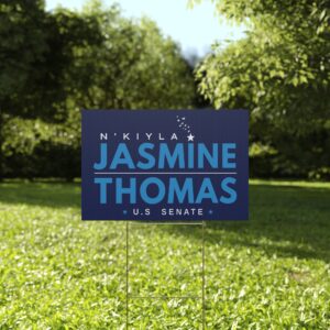 Jasmine Thomas U.S. Senate Yard Sign | Weatherproof Lawn Sign