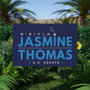 Jasmine Thomas U.S. Senate Yard Sign | Weatherproof Lawn Sign