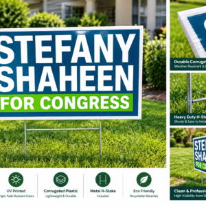 Stefany Shaheen Yard Sign | Durable USA-Made Lawn Sign
