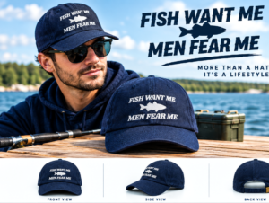 Fish Want Me Hat – Funny Fishing Dad Cap | Man Fear Me Cap