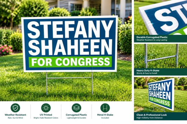 Stefany Shaheen Yard Sign | Durable USA-Made Lawn Sign