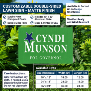 Cyndi Munson Yard Sign