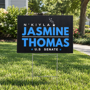 Jasmine Thomas U.S. Senate Yard Sign | Weatherproof Lawn Sign
