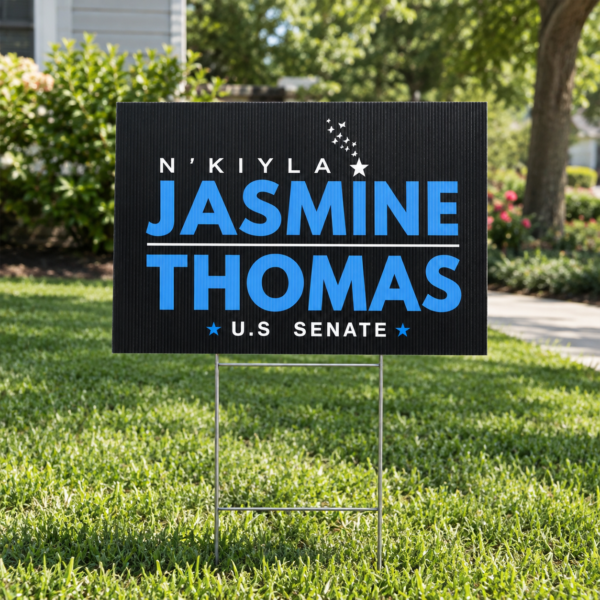 Jasmine Thomas U.S. Senate Yard Sign | Weatherproof Lawn Sign