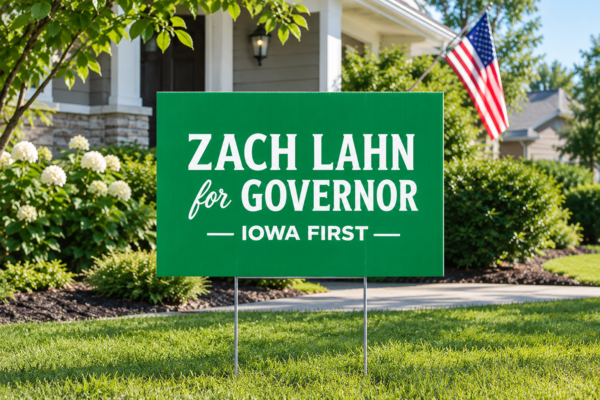 Zach Lahn For Governor Yard Sign