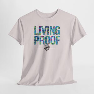 Living Proof T Shirt – Bold Multicolor Graphic Cotton Tee
