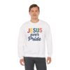 Jesus Over Pride Sweatshirt – White Faith-Inspired Crewneck